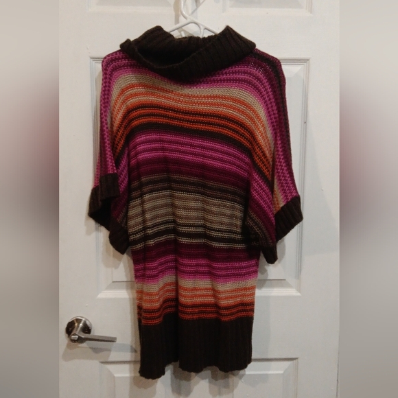 Jamie Nicole Collection Striped Multicolor Cowl Neck Sweater - Picture 2 of 3